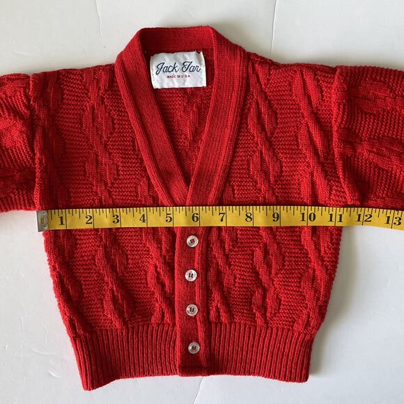 Vintage Jack Tar Boys Grandpa Vneck Cardigan Sweater ✔️ Measurements - Picture 3 of 8